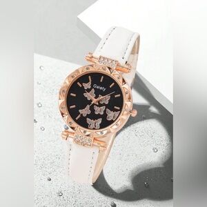 Women's Rose Gold and White Watch